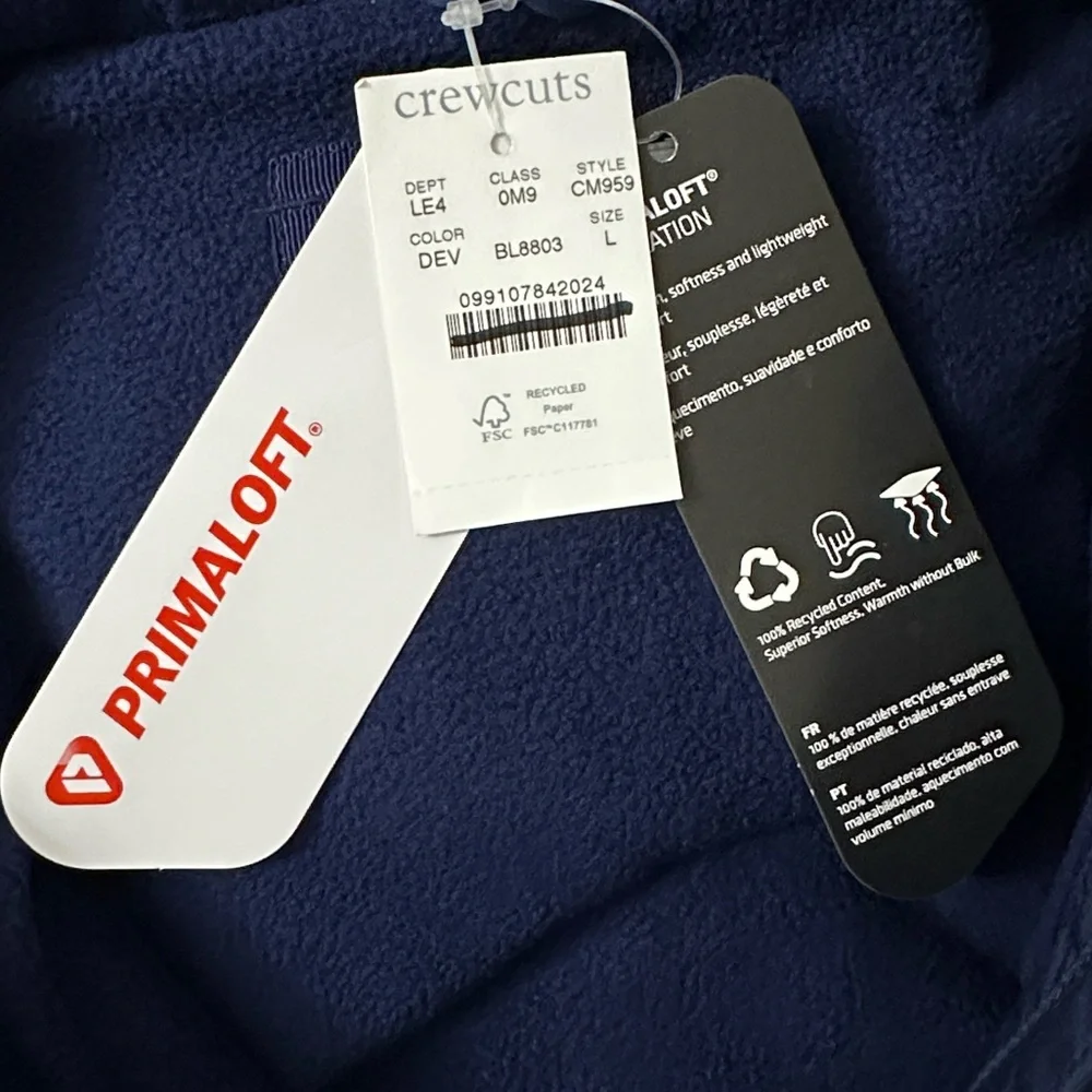 NEW CREWCUTS J. Crew Girls' Heart quilted jacket with PrimaLoft Navy Size Large‎